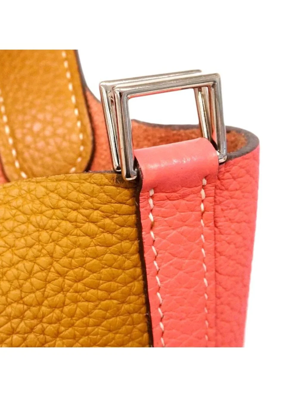 Hermes Handbag Picotin Lock PM Taurillon Clemence Rose Azalea Sesame Silver